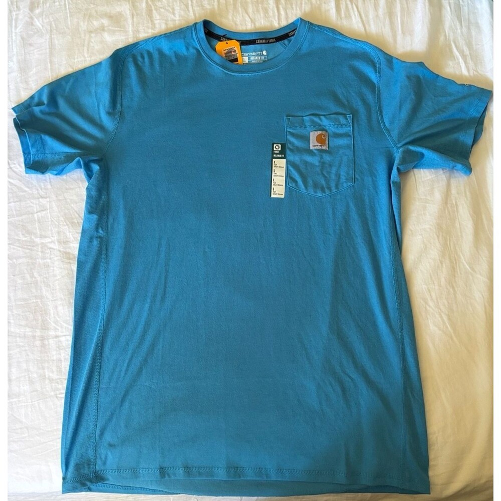 Carhartt Force Pocket T Shirt Mens Large Tall LT Blue Relaxed Fit Midweight NWT